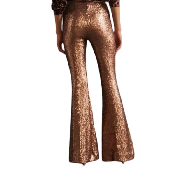 Anthropologie Joni Sequined Flare Pants SZ 8 NWT - Picture 2 of 4